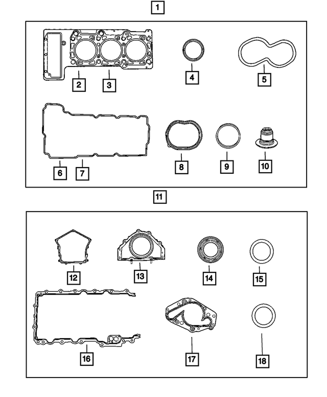 68028966AA - Engine 2.7L Six Cylinder: Cylinder Head Cover Gasket for Chrysler: 300, Concorde, Sebring | Dodge: Charger, Intrepid, Magnum, Stratus Image