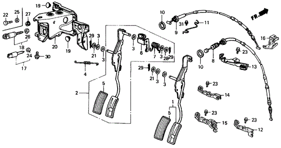 Accelerator Pedal (1) for 1991 Honda Civic #0