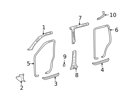 Interior Trim - Pillars for 1998 Toyota Land Cruiser #0