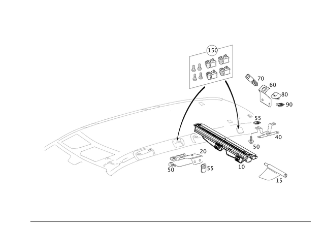 2038600131 - Rear Seat Bench: Console for Mercedes-Benz Image image