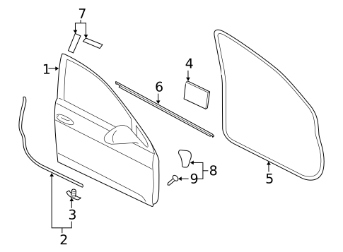 Door & Components for 2015 Volkswagen Golf #1