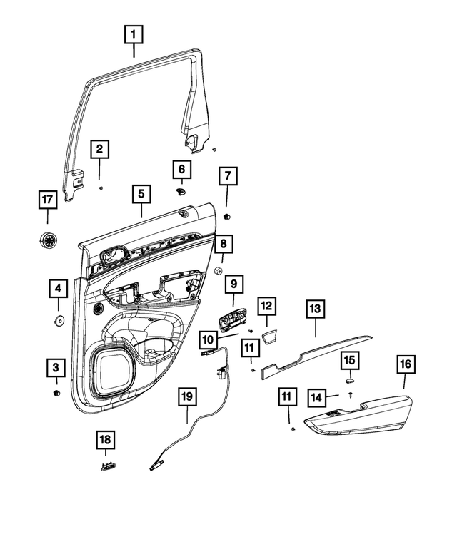 « 6FD103X9AD –  : Garnissage De Porte Arrière Ensemble De Panneau, Côté Droit pour Mopar Image »
