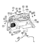 68305608AA - Interior Trim: Attaching Clip for Chrysler: Voyager | Jeep: Cherokee, Gladiator, Grand Cherokee, Grand Cherokee L, Grand Wagoneer, Wagoneer, Wrangler Image