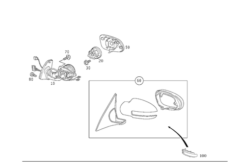 Outside Rearview Mirror for 1999 Mercedes-Benz SLK230 #0