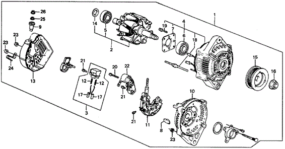 Alternator for 1984 Honda Wagovan #0