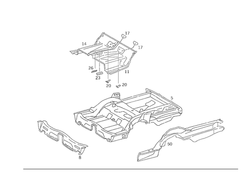 Rear End Floor for 1993 Mercedes-Benz 300TE #1