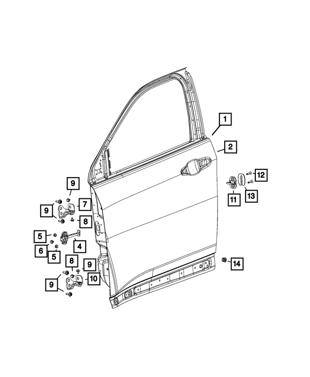 68242542AD - Doors, Door Mirrors and Related Parts: Front Door, Right for Mopar Image