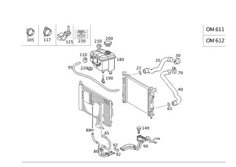 Expansion Tank, Mounting and Hoses for 2005 Mercedes-Benz C230 #0
