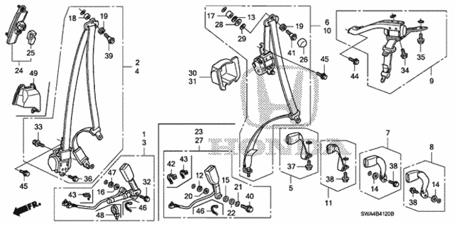 Seat Belts for 2008 Honda CR-V #0