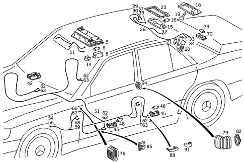 Interior Lamps for 1988 Mercedes-Benz 260E #0