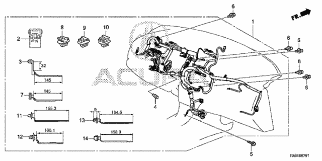 Wire Harness (2) for 2016 Acura ILX #0