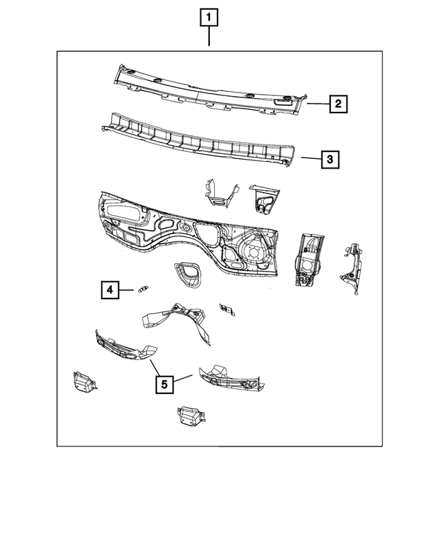 68031074AB - Body Sheet Metal Except Doors: Plenum Panel for Mopar Image