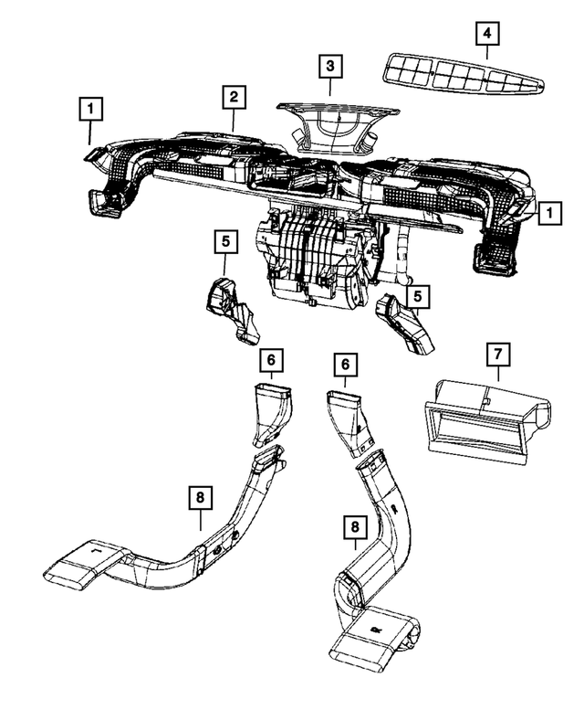 5058782AA - Air Conditioners and Heaters: Demister Duct, Left for Jeep: Compass, Patriot Image