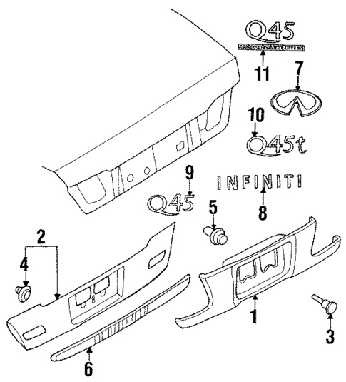 Exterior Trim - Trunk for 1997 INFINITI Q45 #0