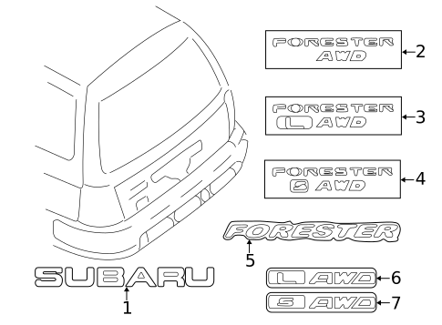 Exterior Trim - Lift Gate for 2001 Subaru Forester #0