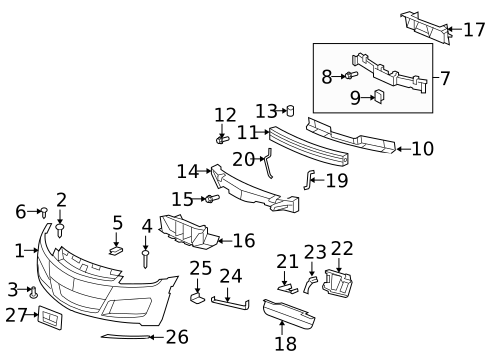 Bumper & Components - Front for 2009 Saturn Sky #0