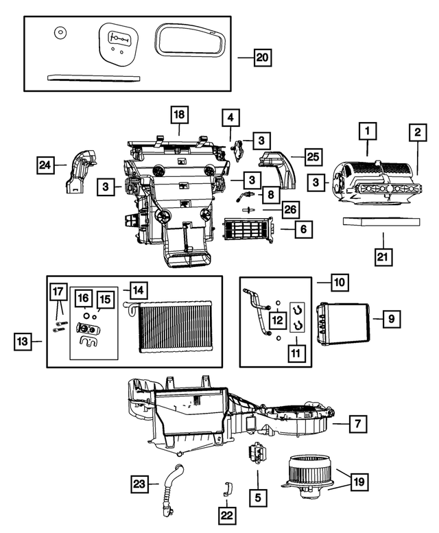 68079485AA - Air Conditioners and Heaters: Heater Core Tube for Mopar Image
