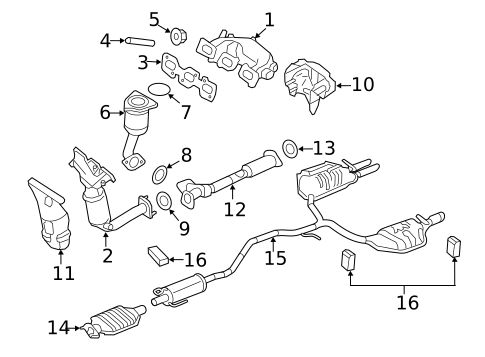 Exhaust Components for 2011 Mercury Milan #0