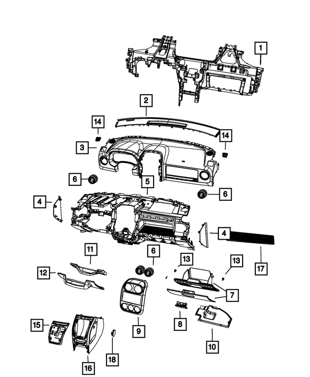 « 1JM491DVAD –  : Panneau D`instruments Encadrement pour Mopar Image »