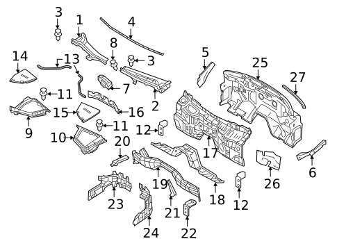 Cowl for 2014 INFINITI Q70 #0