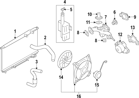 Cooling System for 2014 Kia Sedona #0