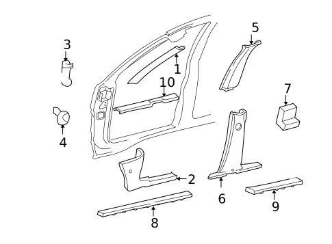 Interior Trim - Pillars for 2002 Jeep Grand Cherokee #1