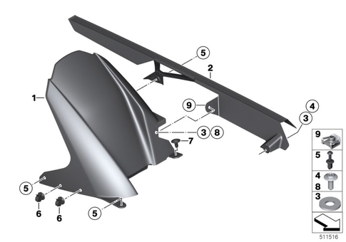 Rear Wheel Cover, License Plate Bracket for 2025 BMW-Motorrad S 1000 R #3