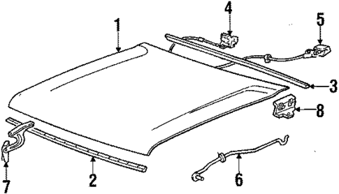 Hood & Components for 1987 Hyundai Excel #0