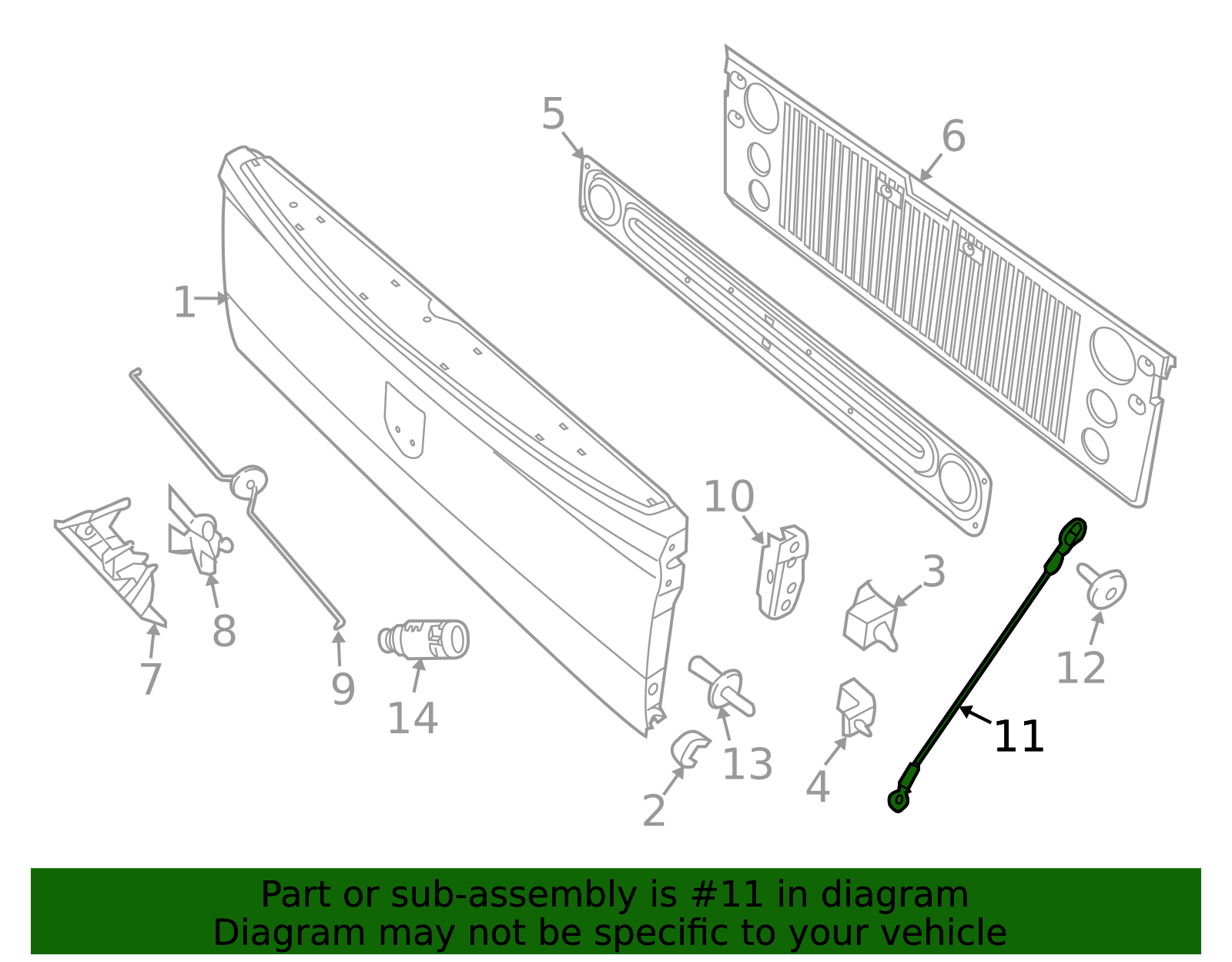 Tailgate Support Cable 68054864AD | Mopar Parts Canada