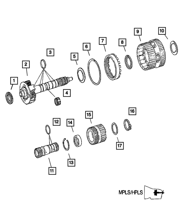 52107927AA - NAG1; W5A380; 5-Speed; Automatic Transmission: Needle Bearing for Chrysler: 300, Crossfire | Dodge: Challenger, Charger, Durango, Magnum, Nitro, Sprinter 2500, Sprinter 3500 | Jeep: Commander, Grand Cherokee, Wrangler, Wrangler JK Image