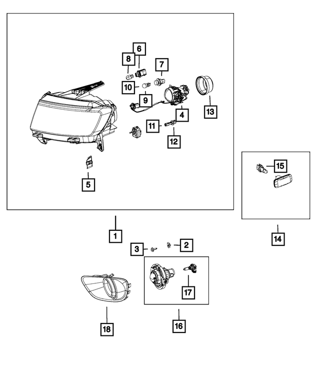 68193017AA - Electrical: Headlamp Mounting Bracket, Left for Jeep: Compass, Patriot Image