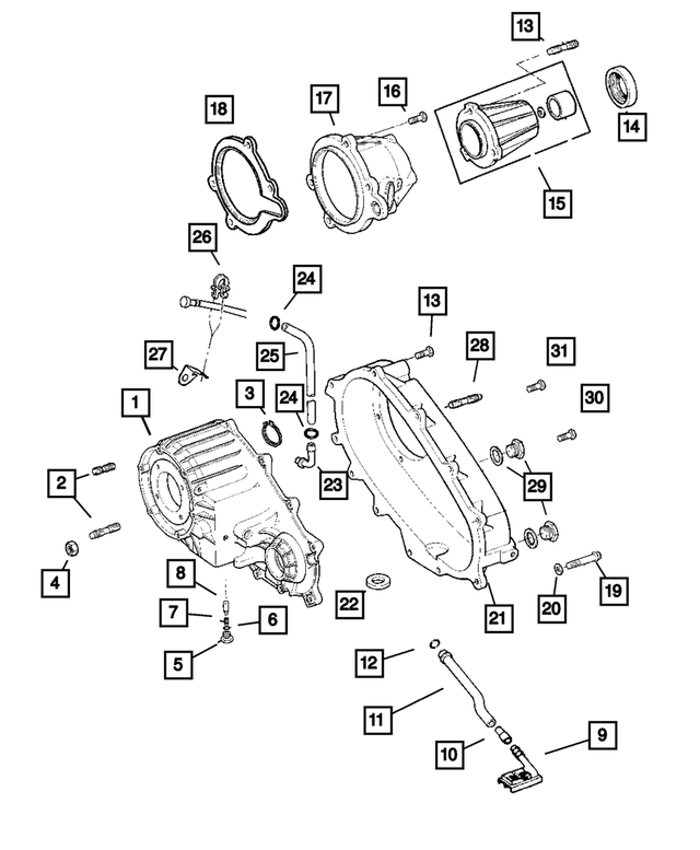 5159198AA - Transfer Case Model 233 [DHT]: Transfer Front Case for Mopar Image image