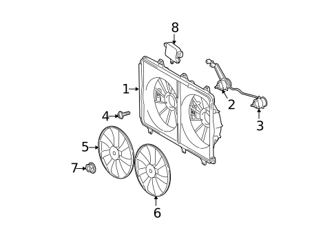 Cooling Fan for 2010 Toyota Highlander #0