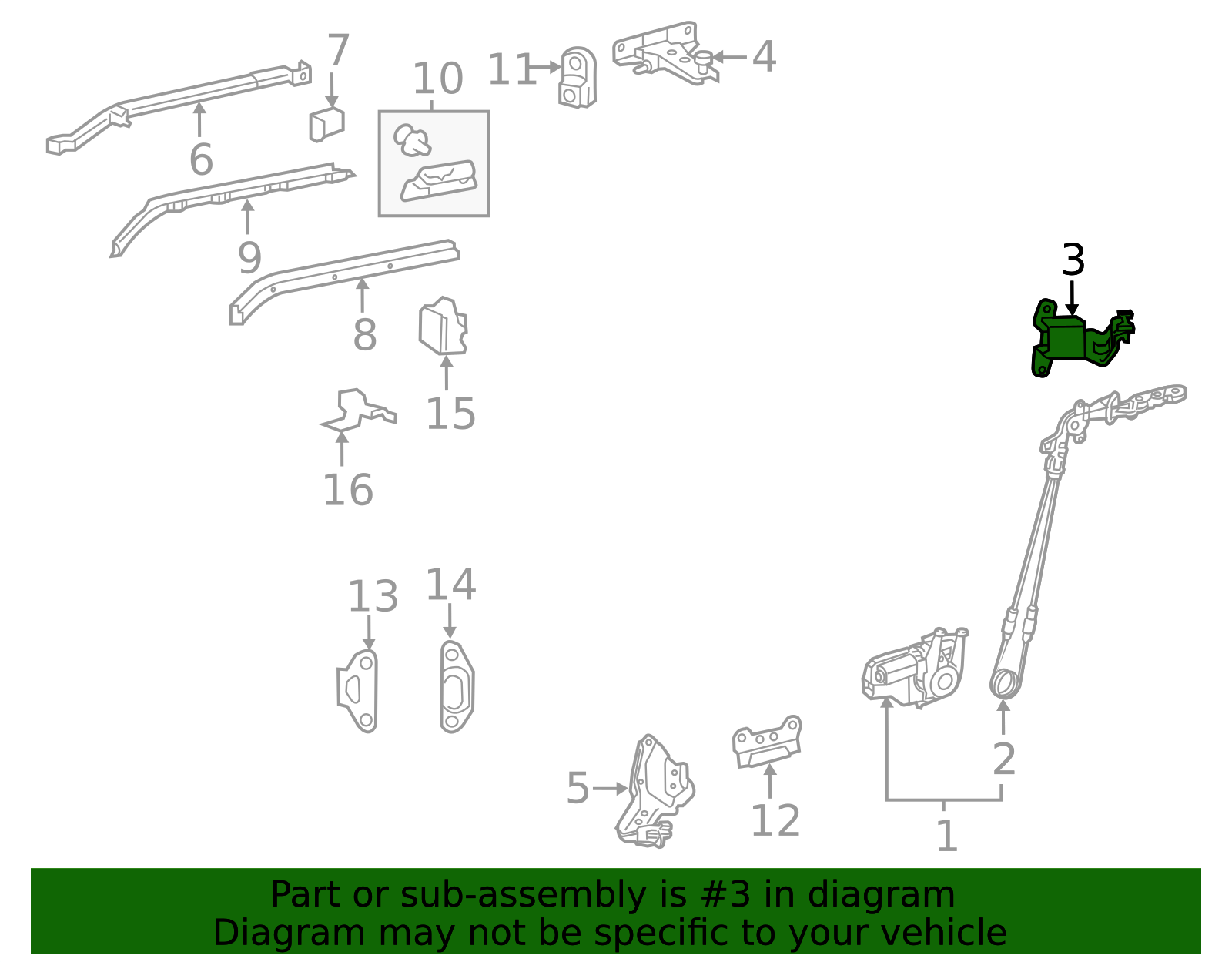 68380-08041 - Hinge Assembly, Slide Door, Center Right 2011-2020