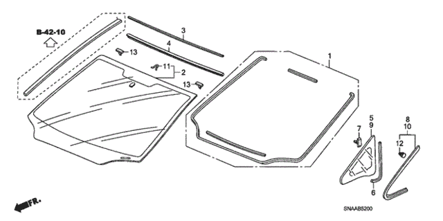 Front Windshield for 2009 Honda Civic #0