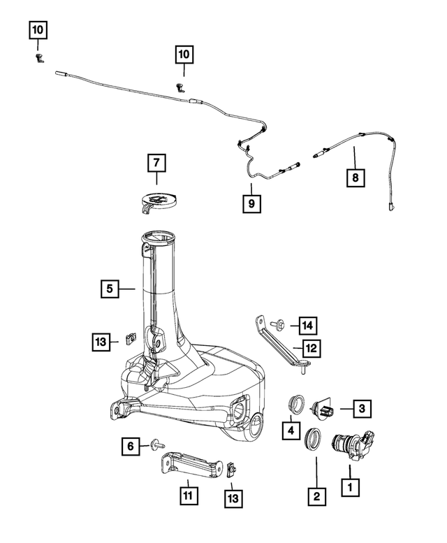 68125523AA - Electrical: Washer Reservoir Bracket for Mopar Image image