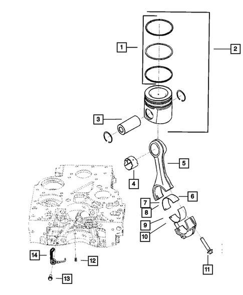 Crankshaft, Piston, Drive Plate, Flywheel, and Damper for 2008 Dodge Ram 2500 #1