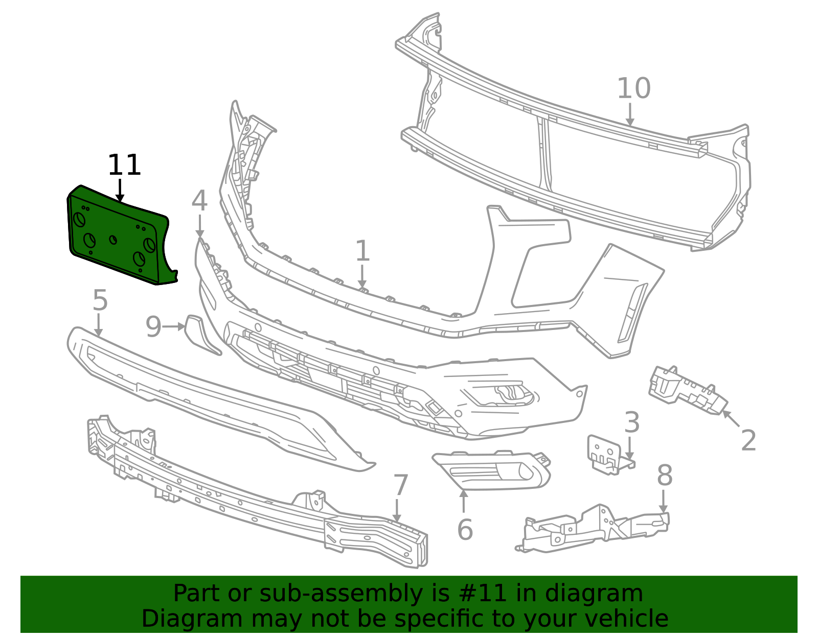 2024-2026 GMC License Bracket 85115878 | TascaParts.com