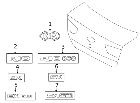 Exterior Trim - Trunk for 2012 Kia Rio #0