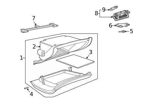 Glove Box for 2008 Saab 9-3 #0
