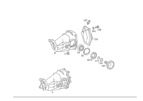 Rear Axle Housing with Differential for 1986 Mercedes-Benz 300E #3