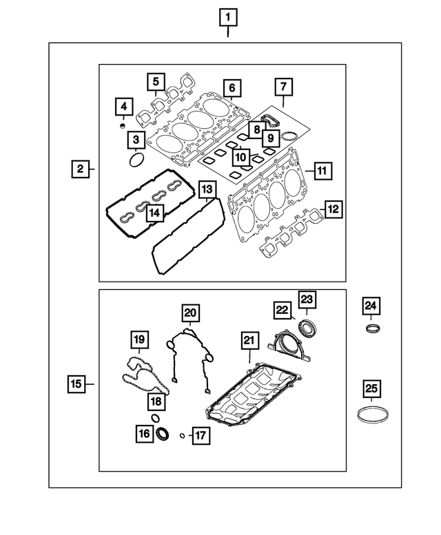 68294132AB - Engine: Long Block Engine Gasket Kit for Mopar Image image