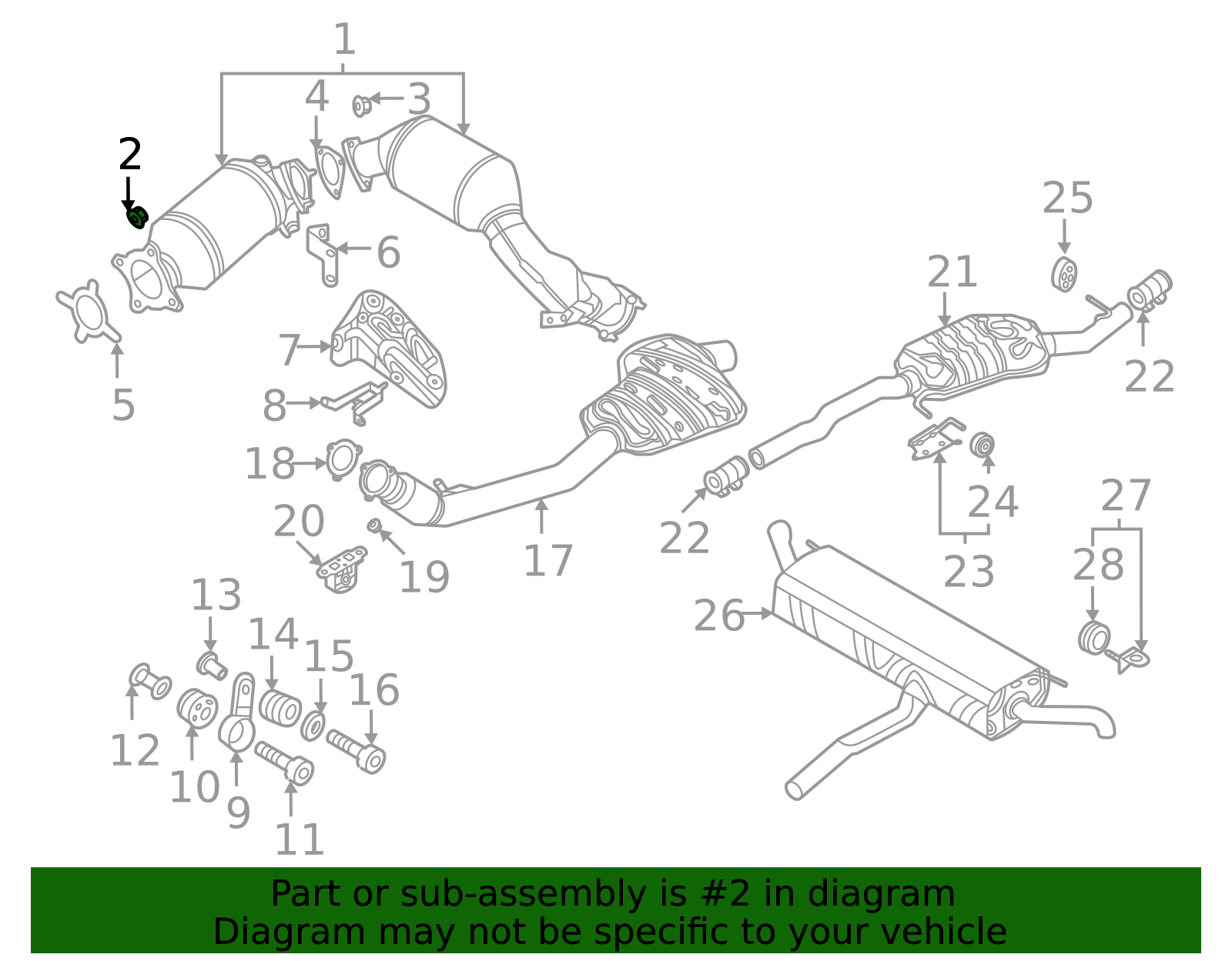 2009-2025 Audi Catalytic Converter Lock Nut WHT-002-514 | Audi USA Parts
