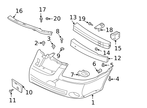 Bumper & Components - Front for 2004 Nissan Sentra #0
