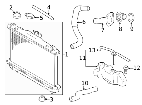 Radiator & Components for 2013 Toyota Camry #0