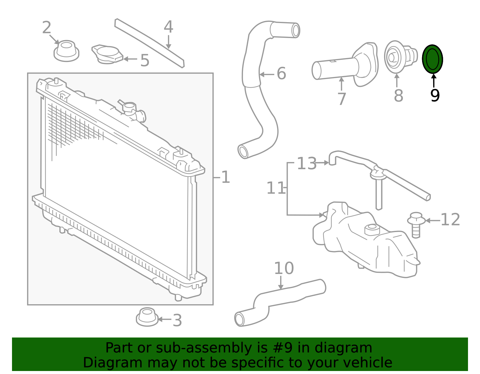 16325-0T030 - Gasket, Water Inlet Housing, No. 1 2002-2022 Toyota