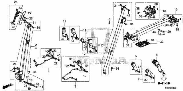 Seat Belts (Front/Middle) for 2021 Honda Odyssey #0