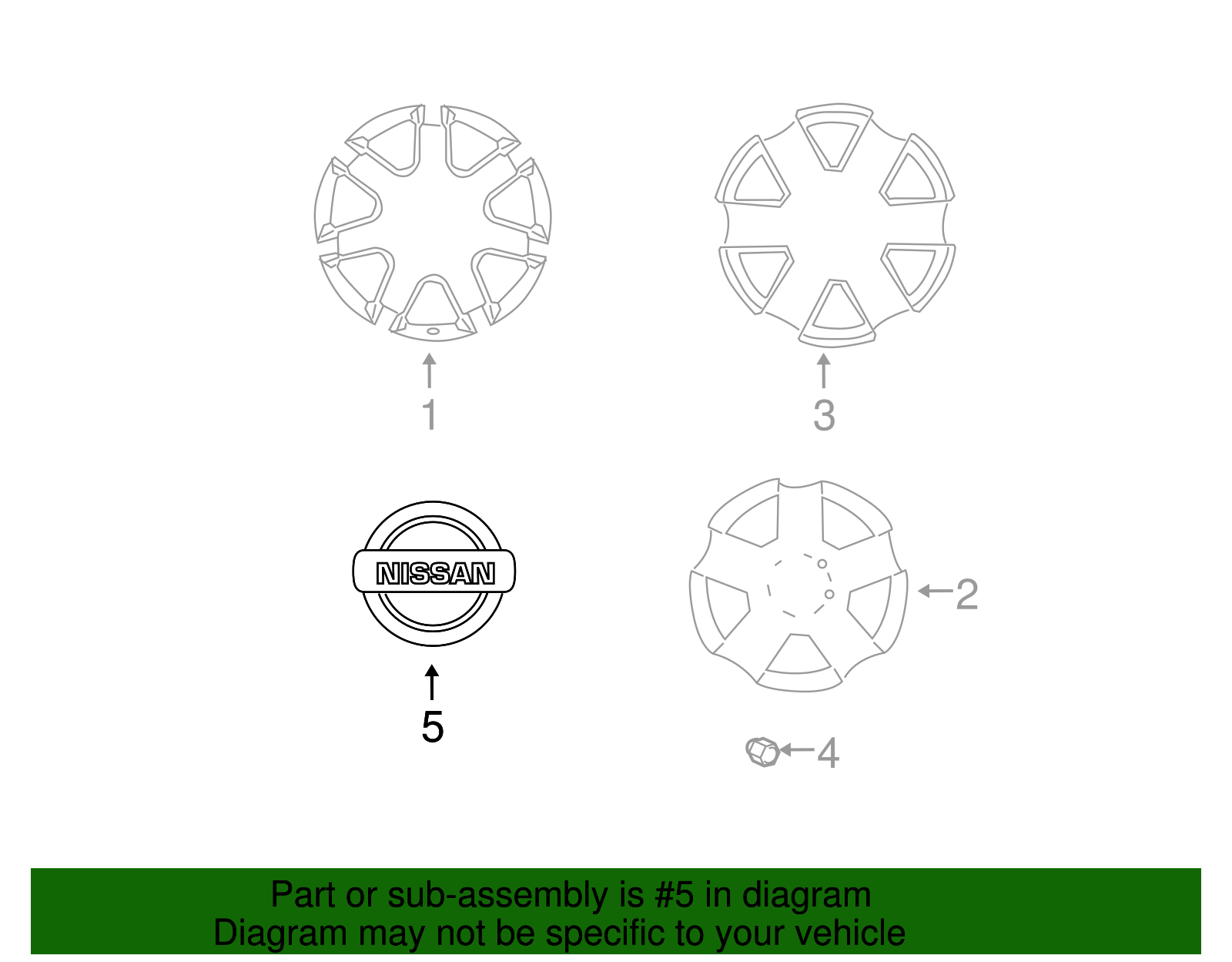 2005-2007 Nissan Armada Center Cap 40342-ZH10A | Nissan Parts OEM