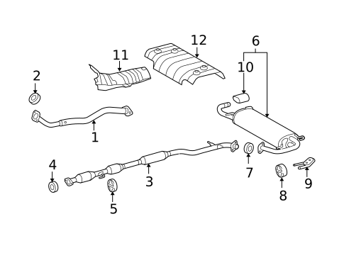 Exhaust Components for 2012 Toyota Venza #0
