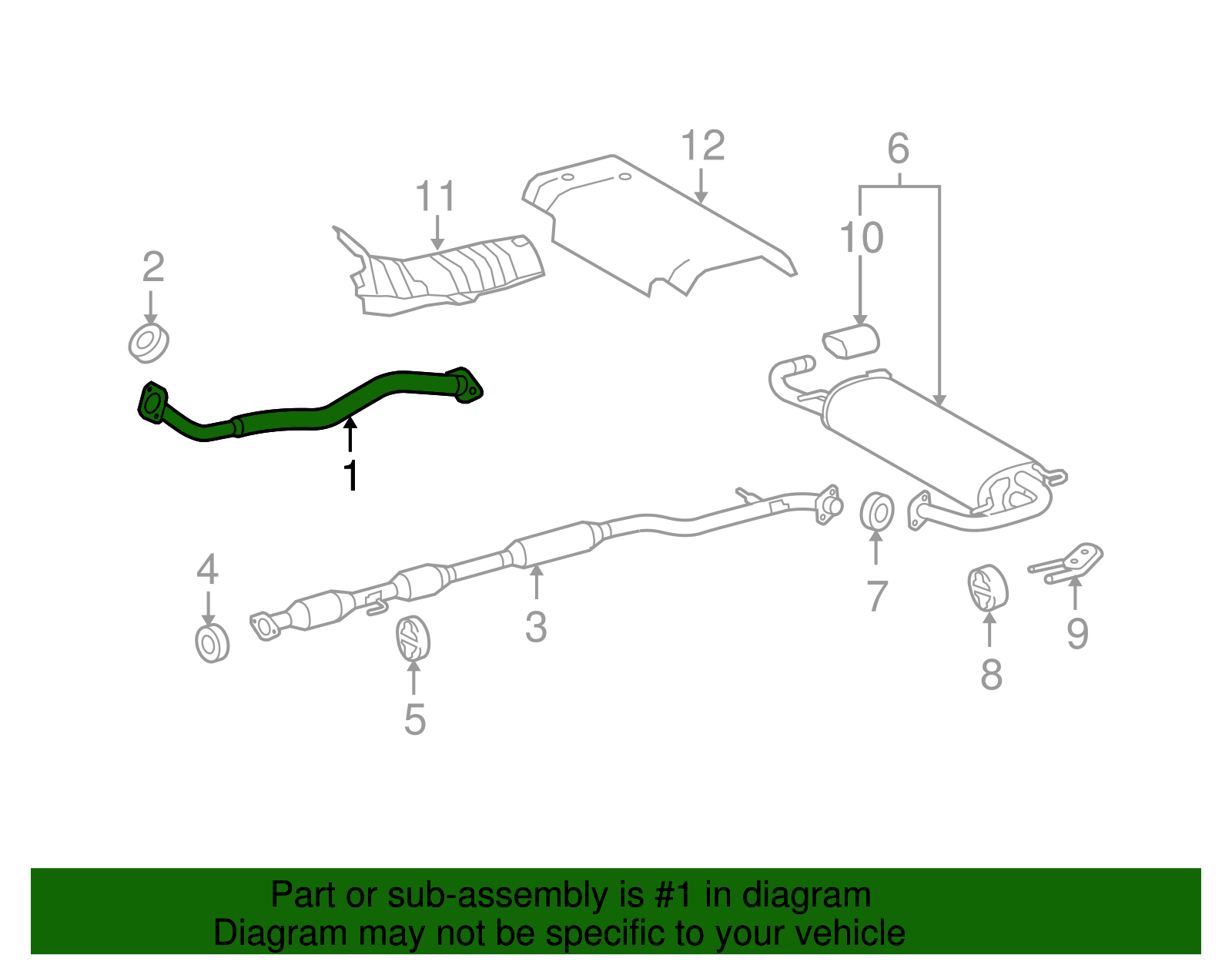 2009-2015 Toyota Venza Front Pipe 17410-0V010 | Toyota Parts Center